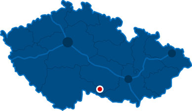 Mapa ČR s vyznačením polohy města